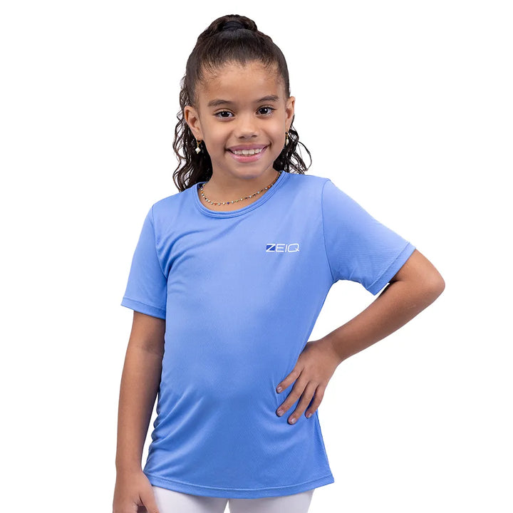 Camiseta Esportiva Infantil Zeiq Blue Jeans
