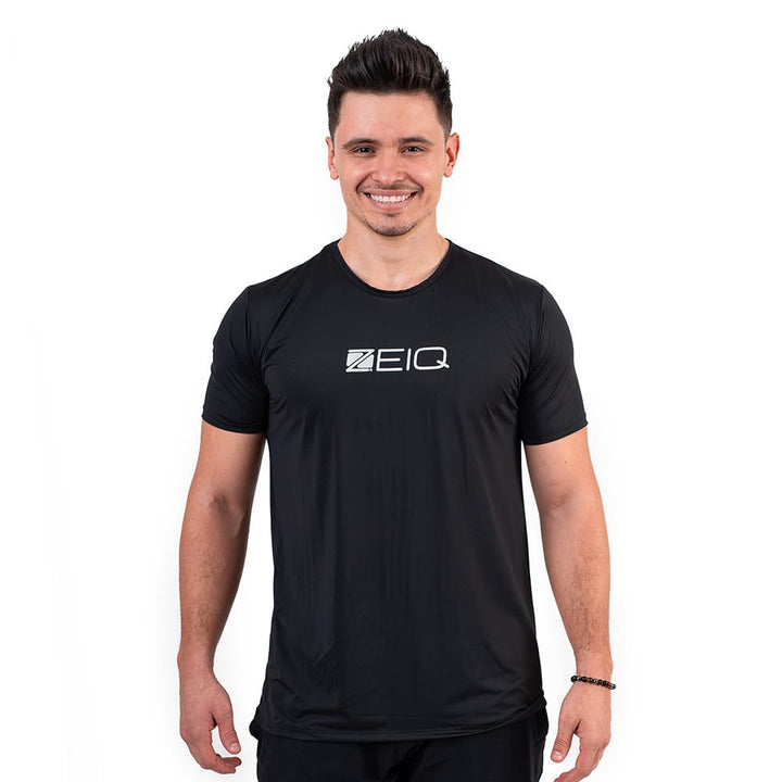Camiseta Esportiva Slim Dry Zeiq Preta - Logo Prata