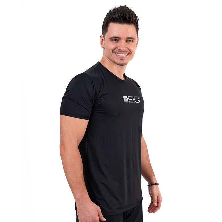 Camiseta Esportiva Slim Dry Zeiq Preta - Logo Prata