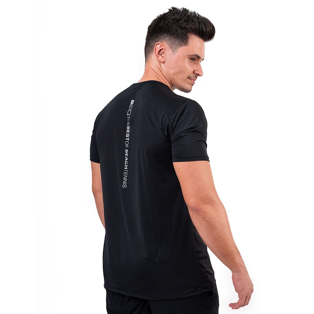 Camiseta Esportiva Slim Dry Zeiq Preta - Logo Prata