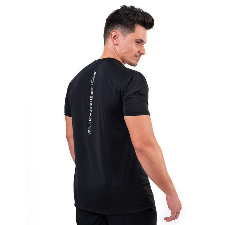 Camiseta Esportiva Slim Dry Zeiq Preta - Logo Prata