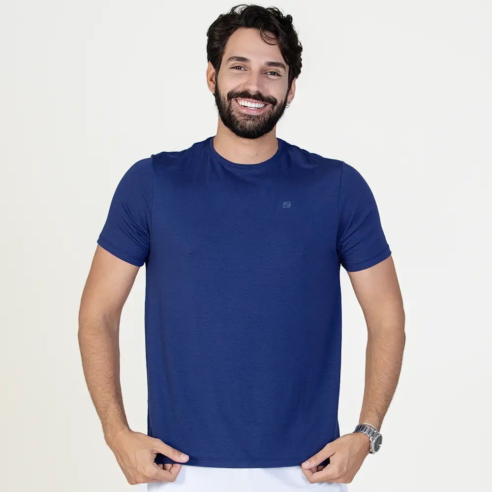 Camiseta Casual Soft Zeiq Azul Jeans