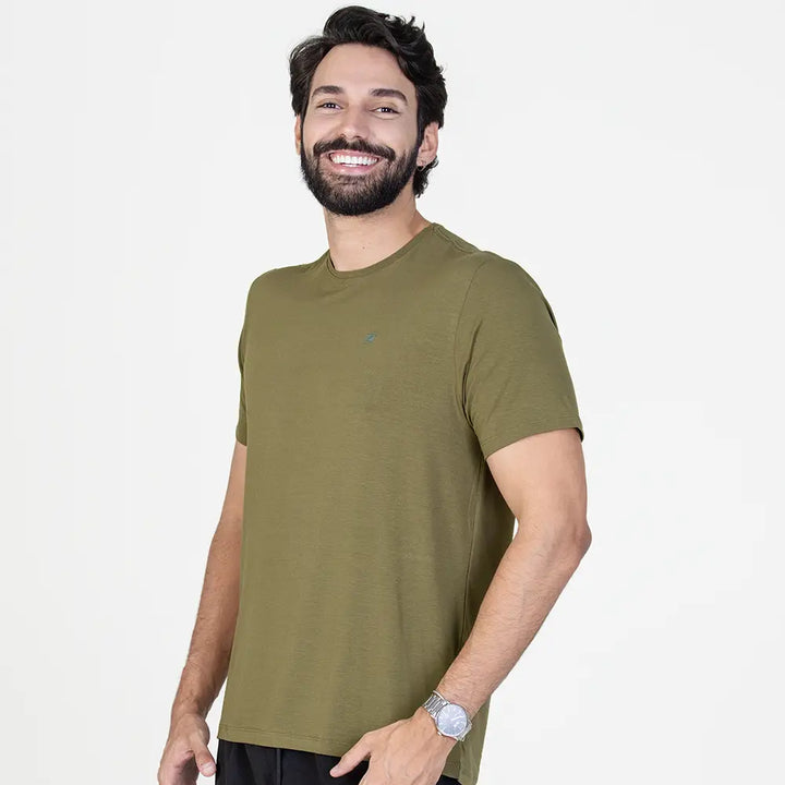 Camiseta Casual Soft Zeiq Verde Oliva