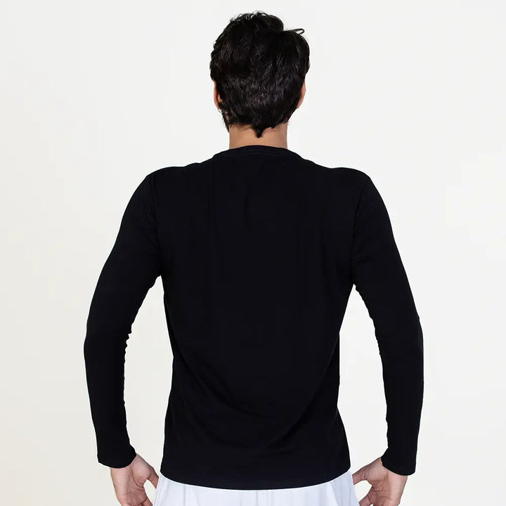 Camiseta Casual Comfort Manga Longa Zeiq Preta