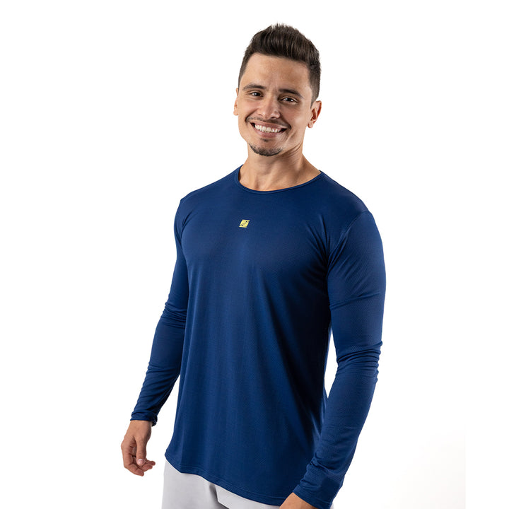 Camiseta Esportiva Dry Manga Longa Zeiq Azul Marinho