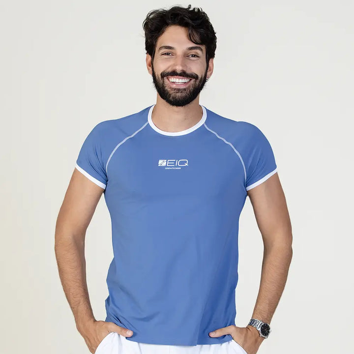 Camiseta Esportiva Masc Slim Mundial Zeiq Blue