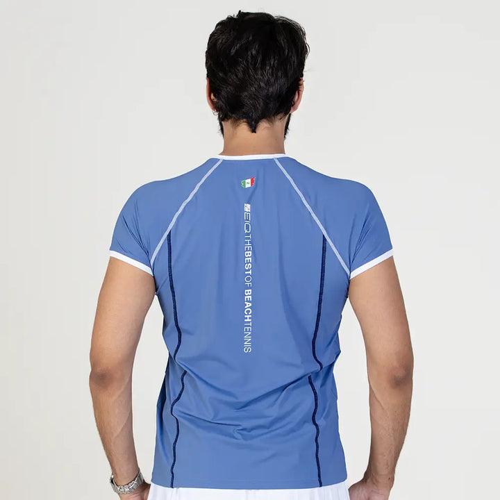 Camiseta Esportiva Masc Slim Mundial Zeiq Blue