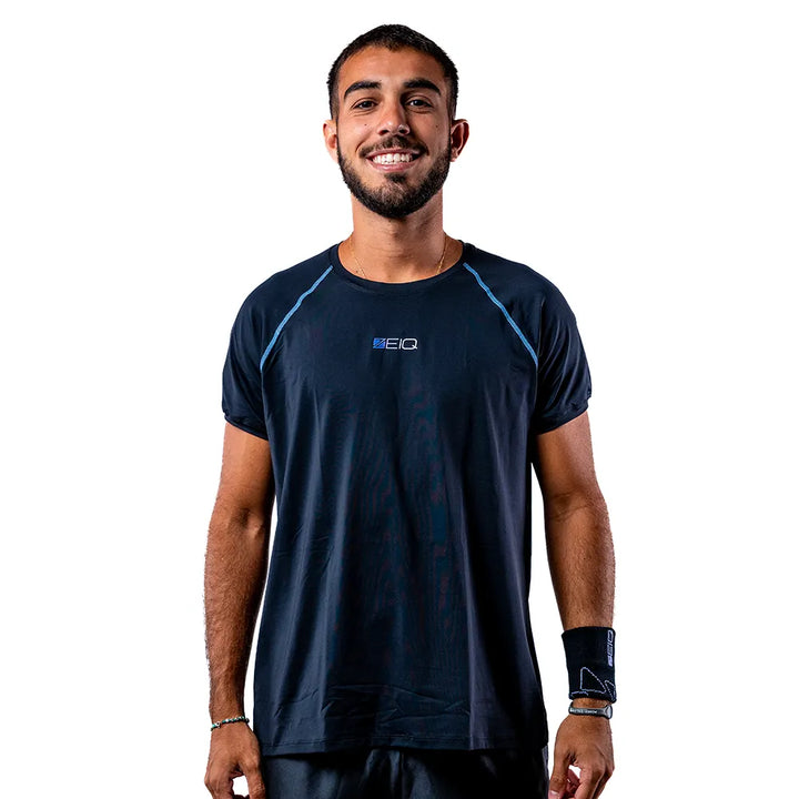 Camiseta Esportiva Slim Trace Preta Zeiq Leo Branco