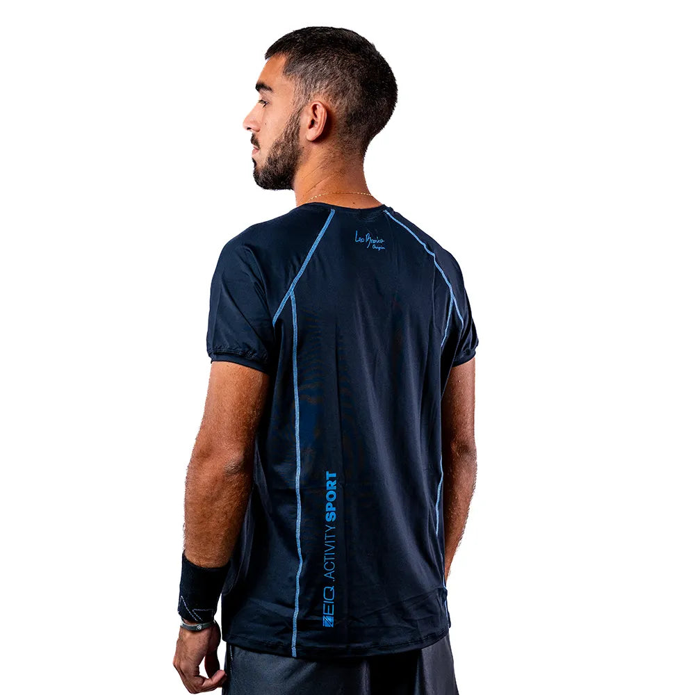 Camiseta Esportiva Slim Trace Preta Zeiq Leo Branco