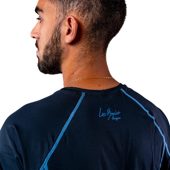 Camiseta Esportiva Slim Trace Preta Zeiq Leo Branco