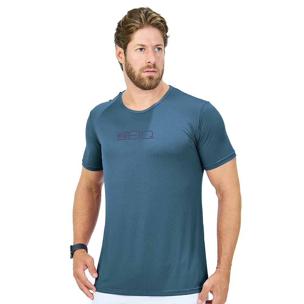 Camiseta Esportiva Slim Zeiq Azul Mediterrâneo