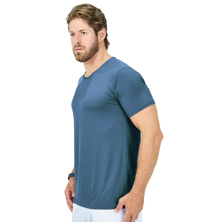 Camiseta Esportiva Slim Zeiq Azul Mediterrâneo