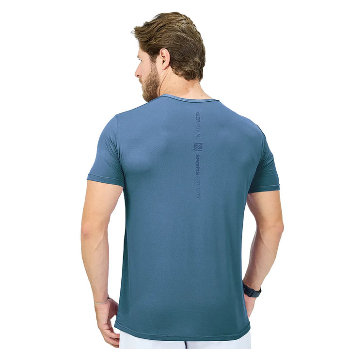 Camiseta Esportiva Slim Zeiq Azul Mediterrâneo