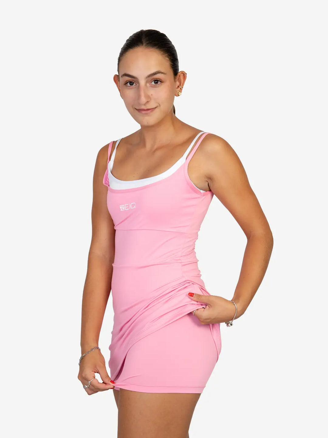 Vestido Fit Flow Alça Dupla NG Zeiq Rosa