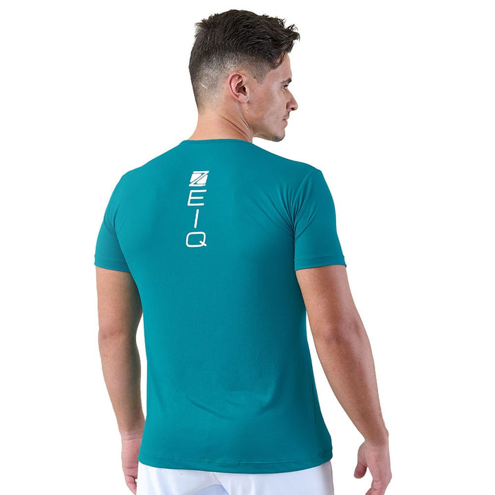 Camiseta Esportiva Slim Zeiq Verde Petróleo - Logo Branco