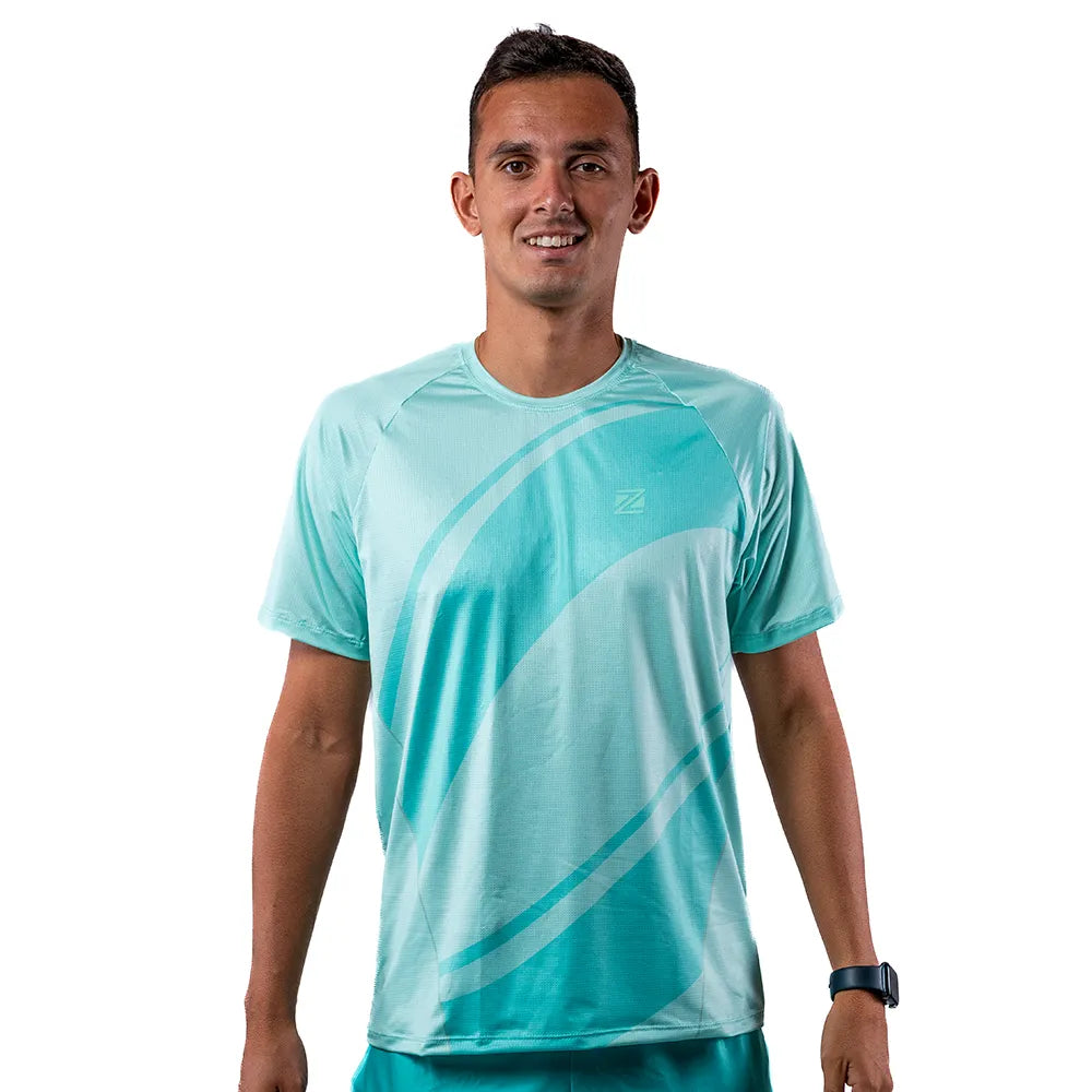 Camiseta Esportiva Estampa Verde Agua Zeiq Lucas Cherione