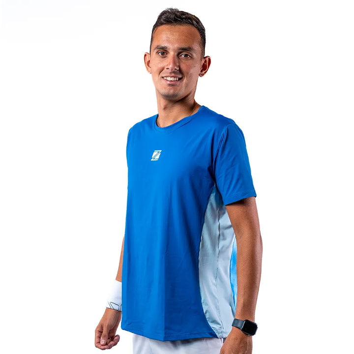 Camiseta Esportiva Slim Azul Wave Zeiq Lucas Cherione