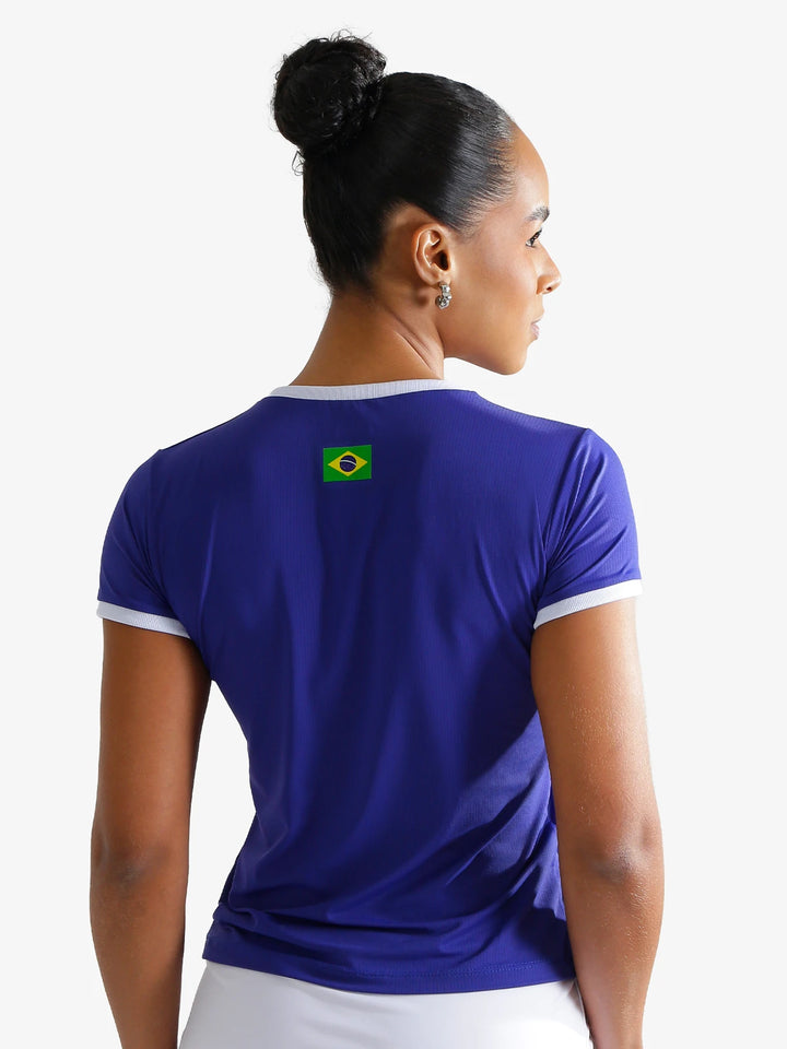 Baby Look Esportiva Dry Copa Zeiq Azul