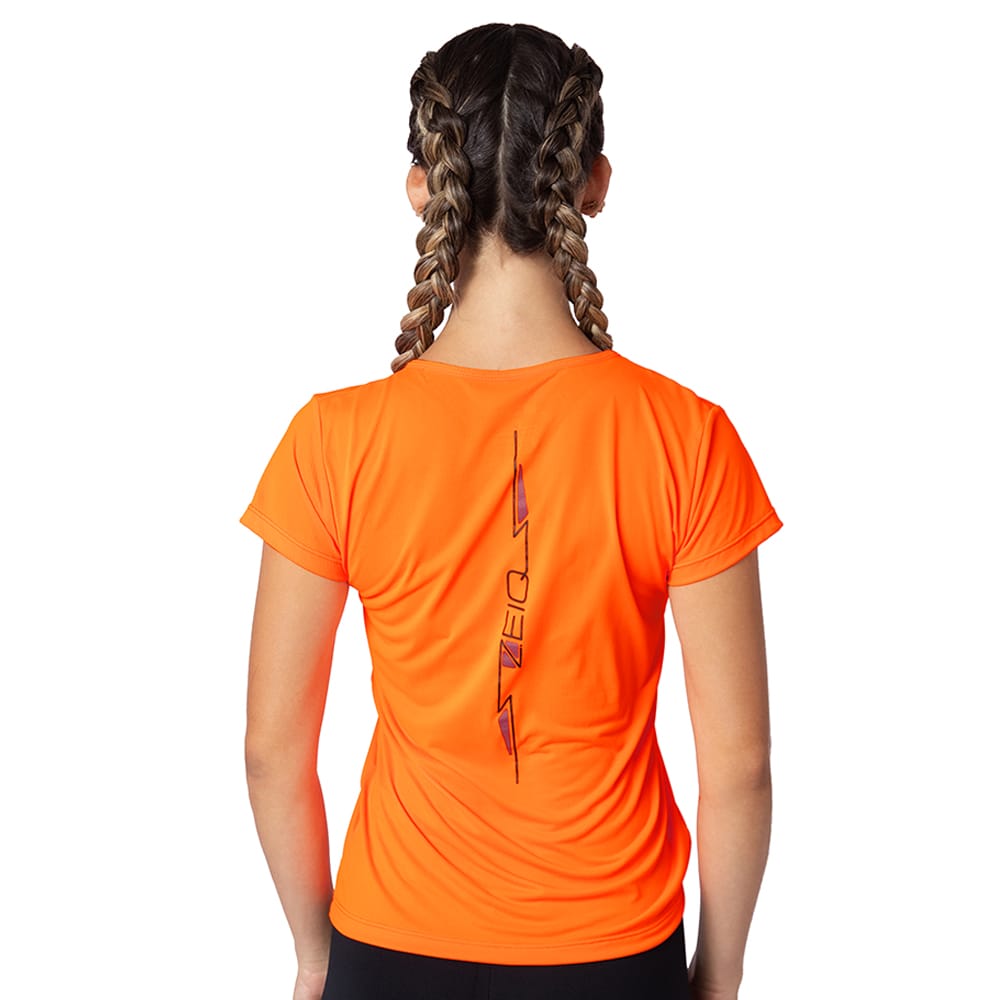 Baby Look Zeiq Laranja - Logo Preto