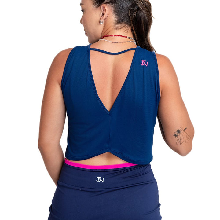 Cropped Deep Julia Nogueira Zeiq Azul Marinho