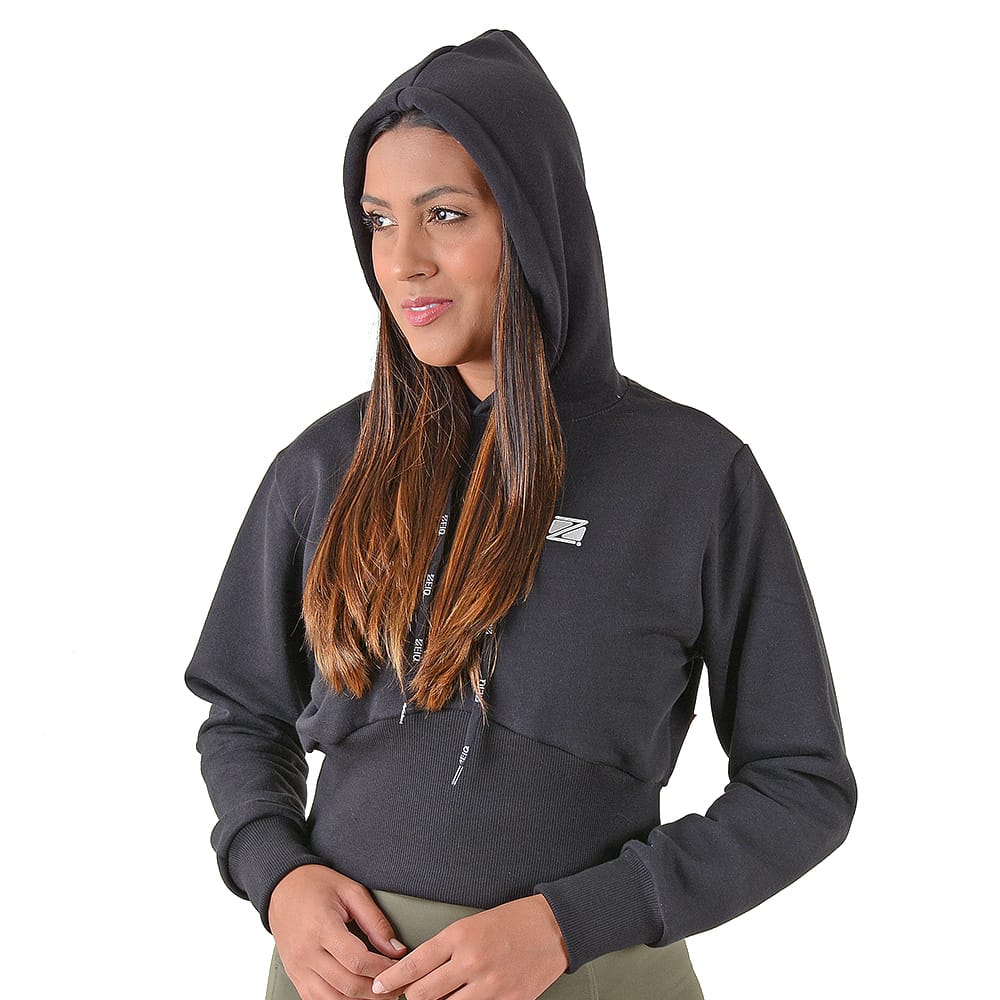 Moletom Cropped Zeiq Preto