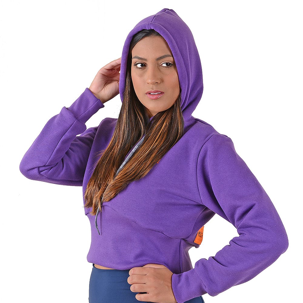 Moletom Cropped Zeiq Roxo
