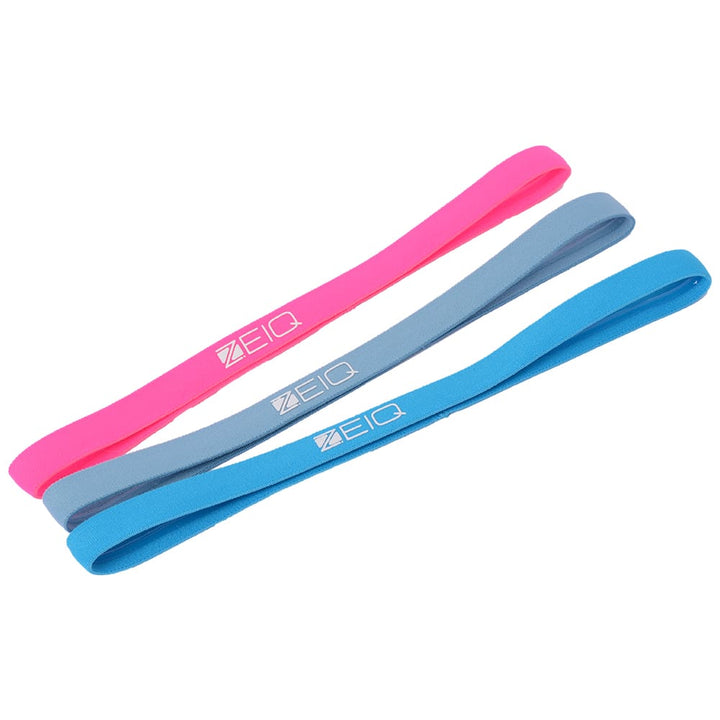 Head Band Sport Zeiq - Kit 3 Unidades (cinza light, pink flour, azul)