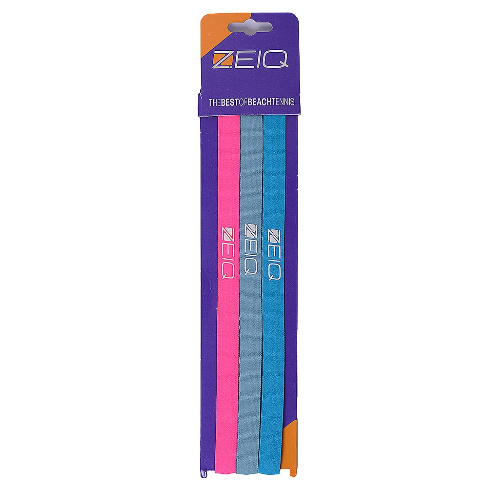 Head Band Sport Zeiq - Kit 3 Unidades (cinza light, pink flour, azul)