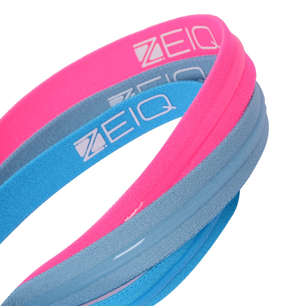 Head Band Sport Zeiq - Kit 3 Unidades (cinza light, pink flour, azul)
