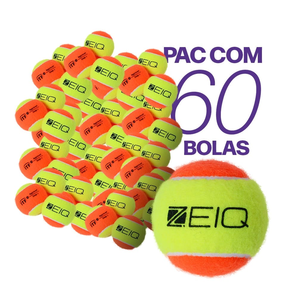 Bola para Beach Tennis Zeiq - Pacote com 60 unidades