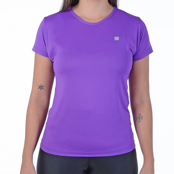Baby Look Zeiq Roxa - Logo Prata