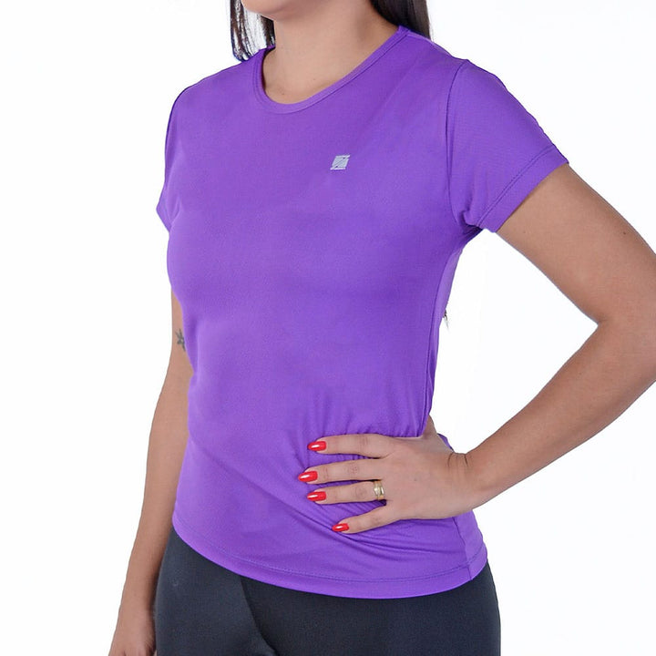 Baby Look Zeiq Roxa - Logo Prata