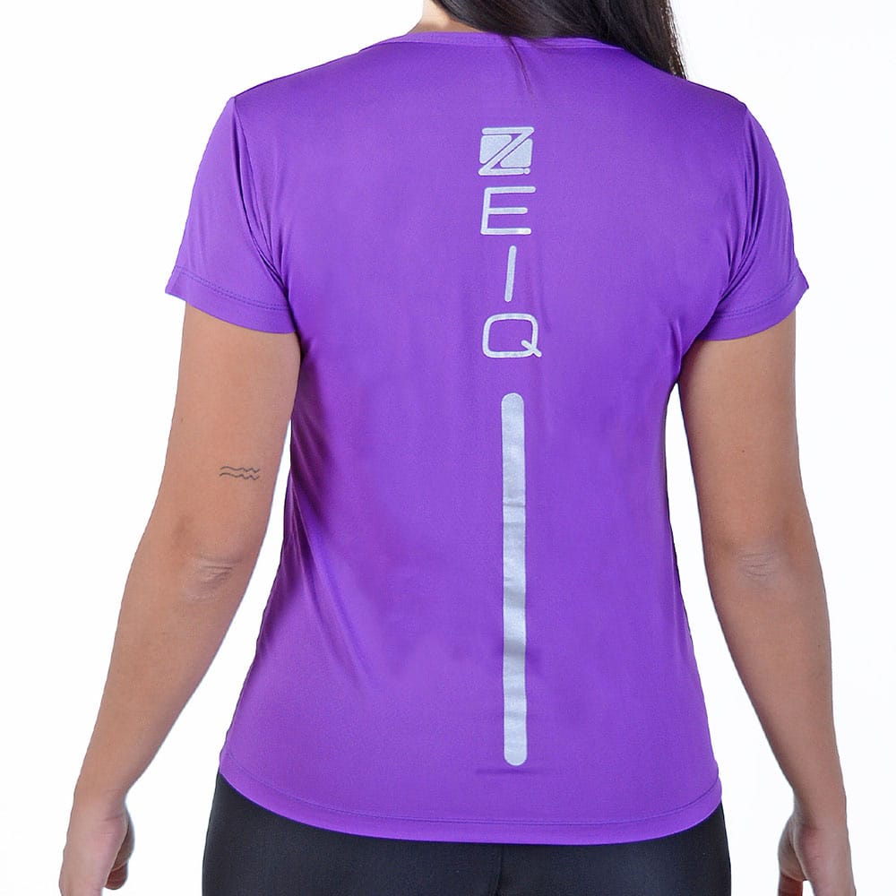 Baby Look Zeiq Roxa - Logo Prata