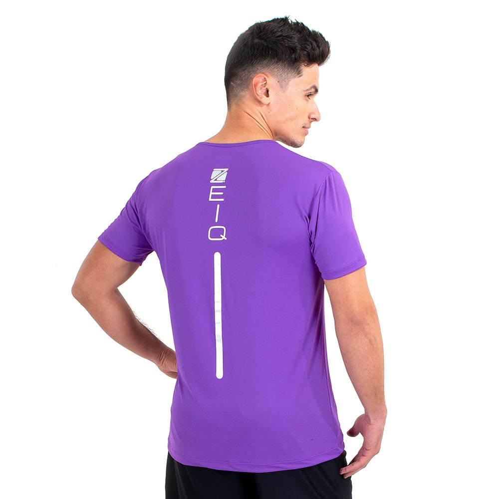 Camiseta Esportiva Slim Zeiq Roxa - Logo Prata