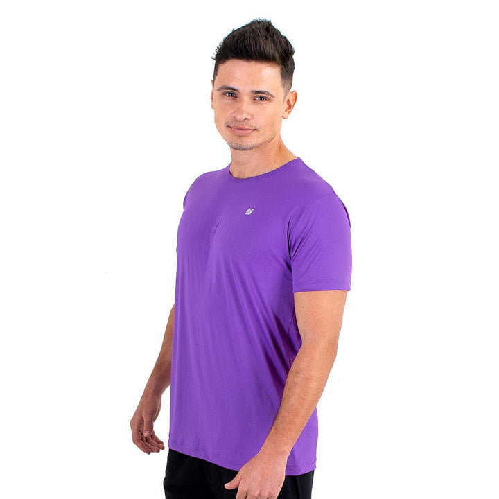 Camiseta Esportiva Slim Zeiq Roxa - Logo Prata
