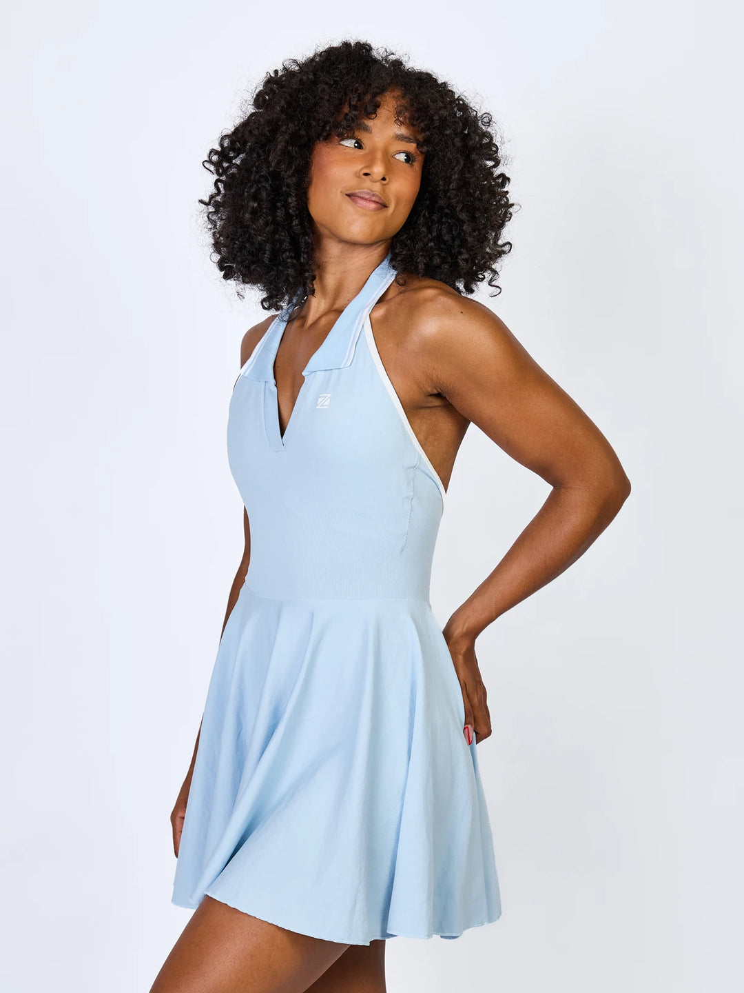 Vestido Fit Classic Mesh Zeiq Ice Blue