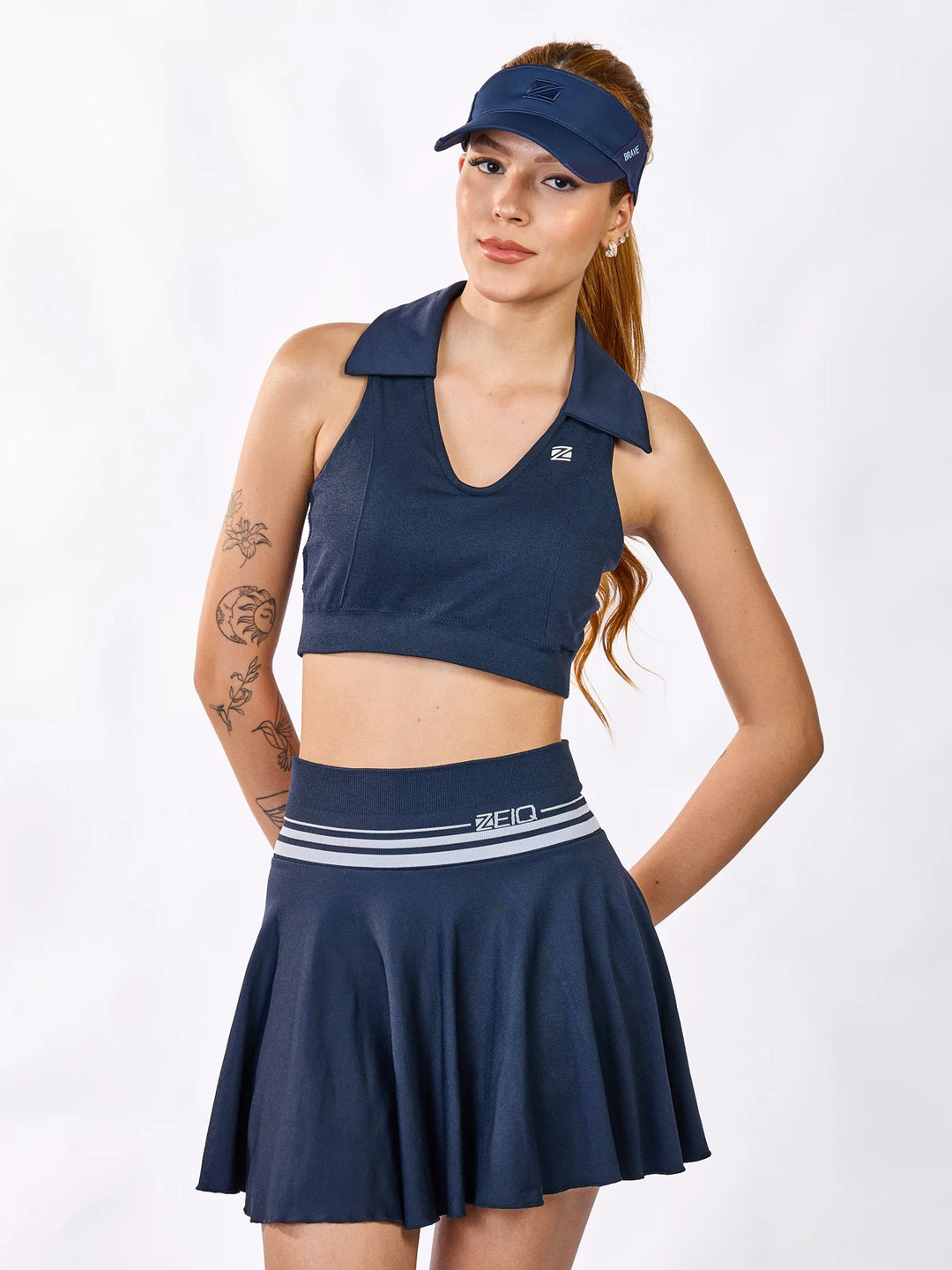 Top Cropped Fit Slam Mesh Zeiq Navy