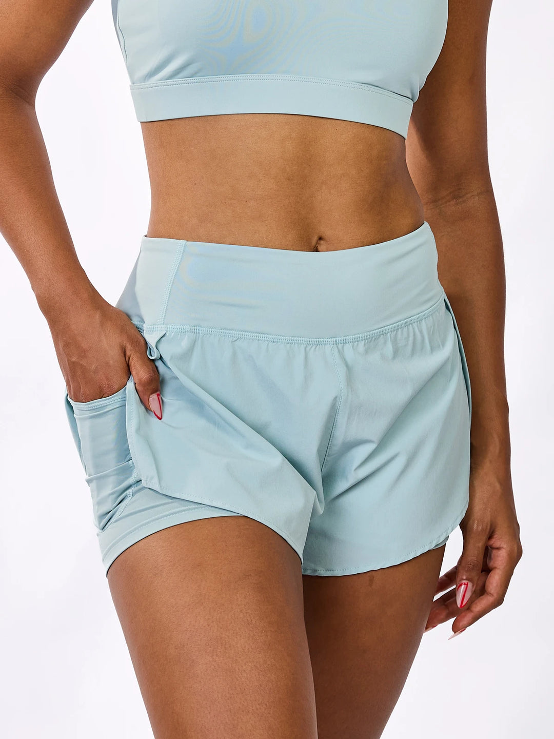Short Skin Duplo Tactel Zeiq Gray Blue