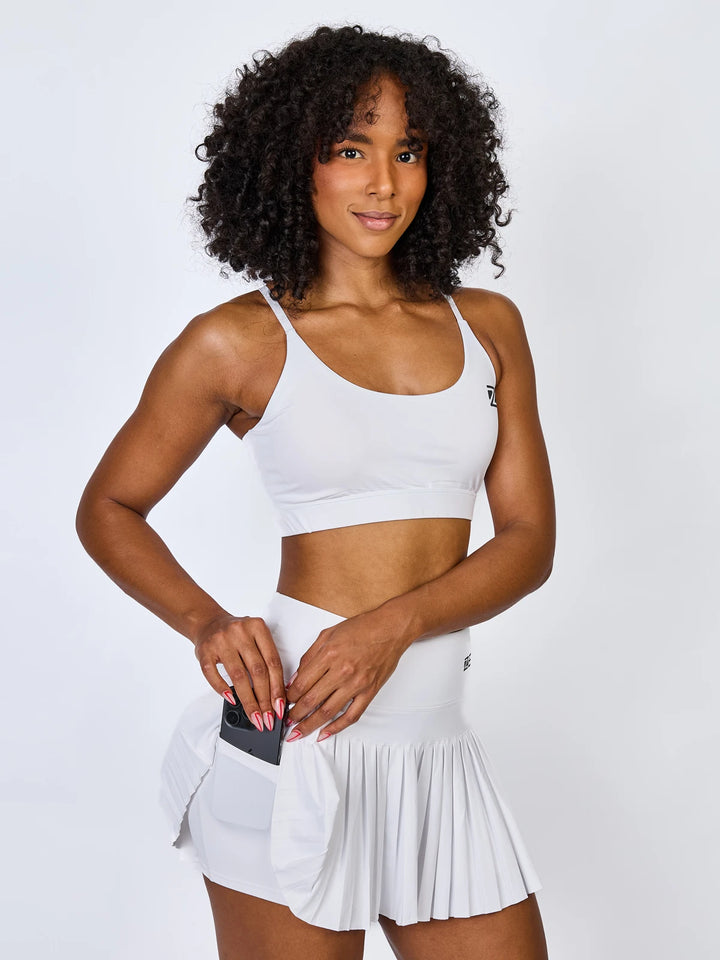 Saia Esportiva Pleats Zeiq White