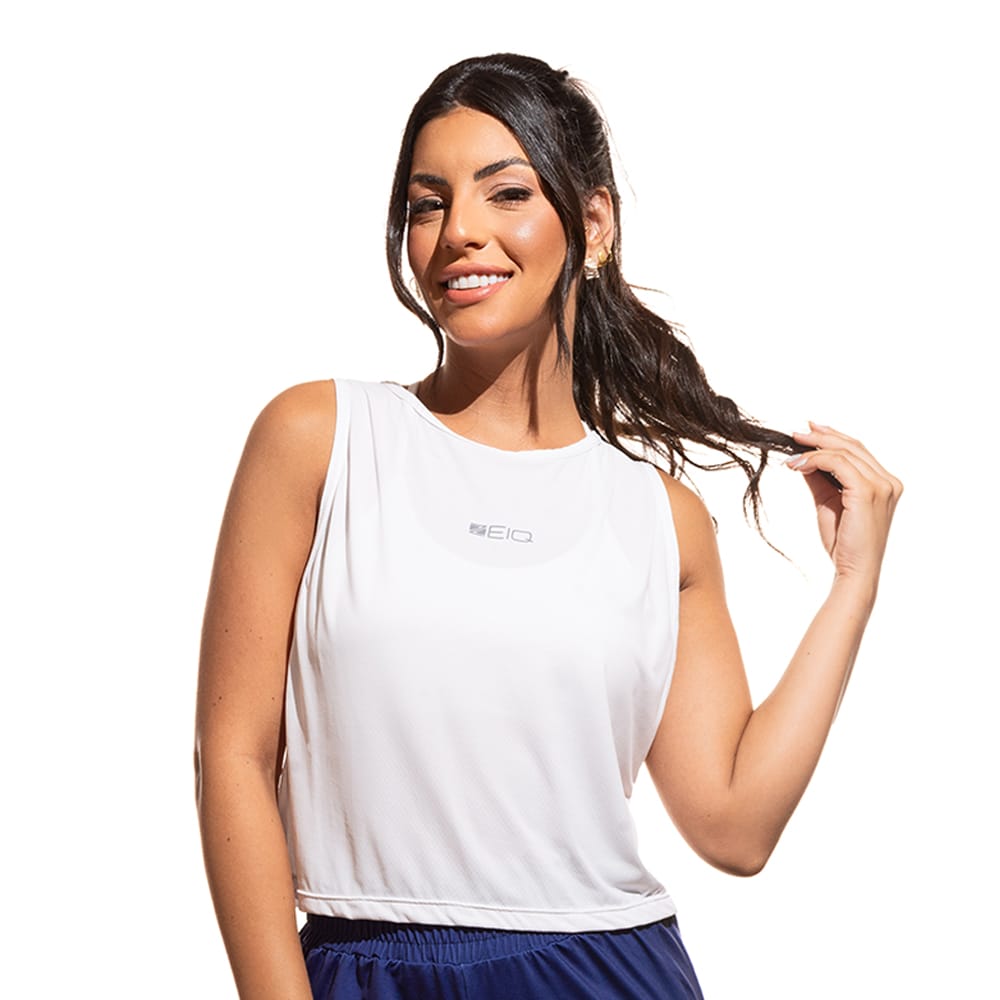 Cropped Essential Zeiq Blanc - Logo Cinza