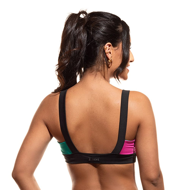 Top Duo Zeiq Verde Água, Rosa e Preto