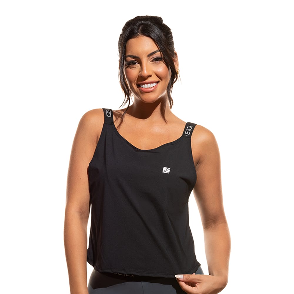 Cropped Move Zeiq Black - Logo Branco
