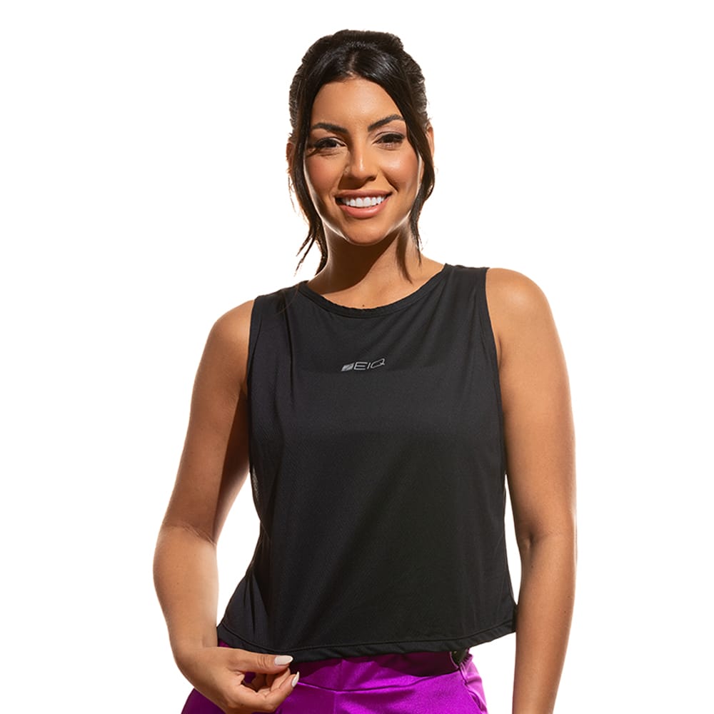 Cropped Essential Zeiq Black - Logo Cinza