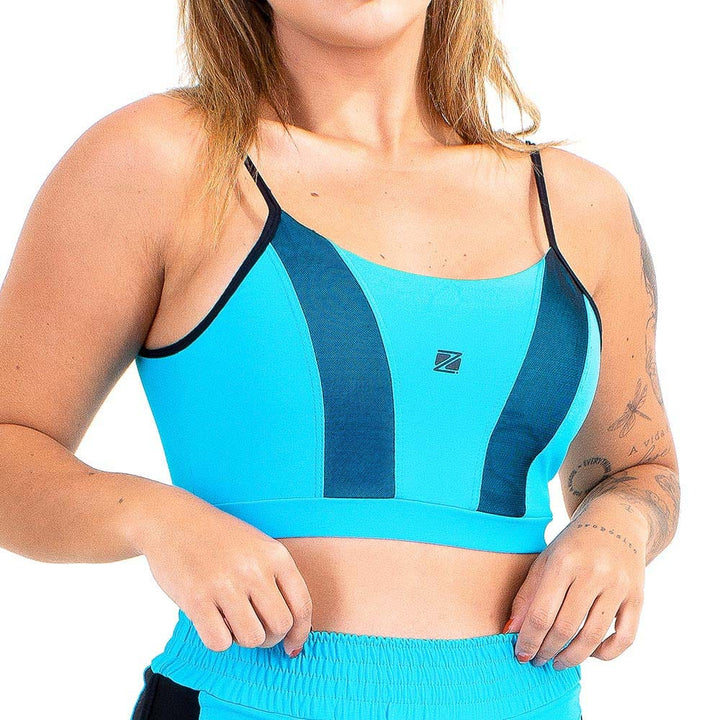 Top Alça Zeiq Azul e Preto