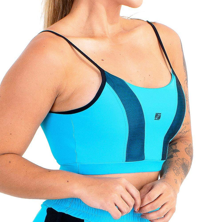 Top Alça Zeiq Azul e Preto