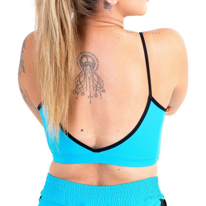 Top Alça Zeiq Azul e Preto