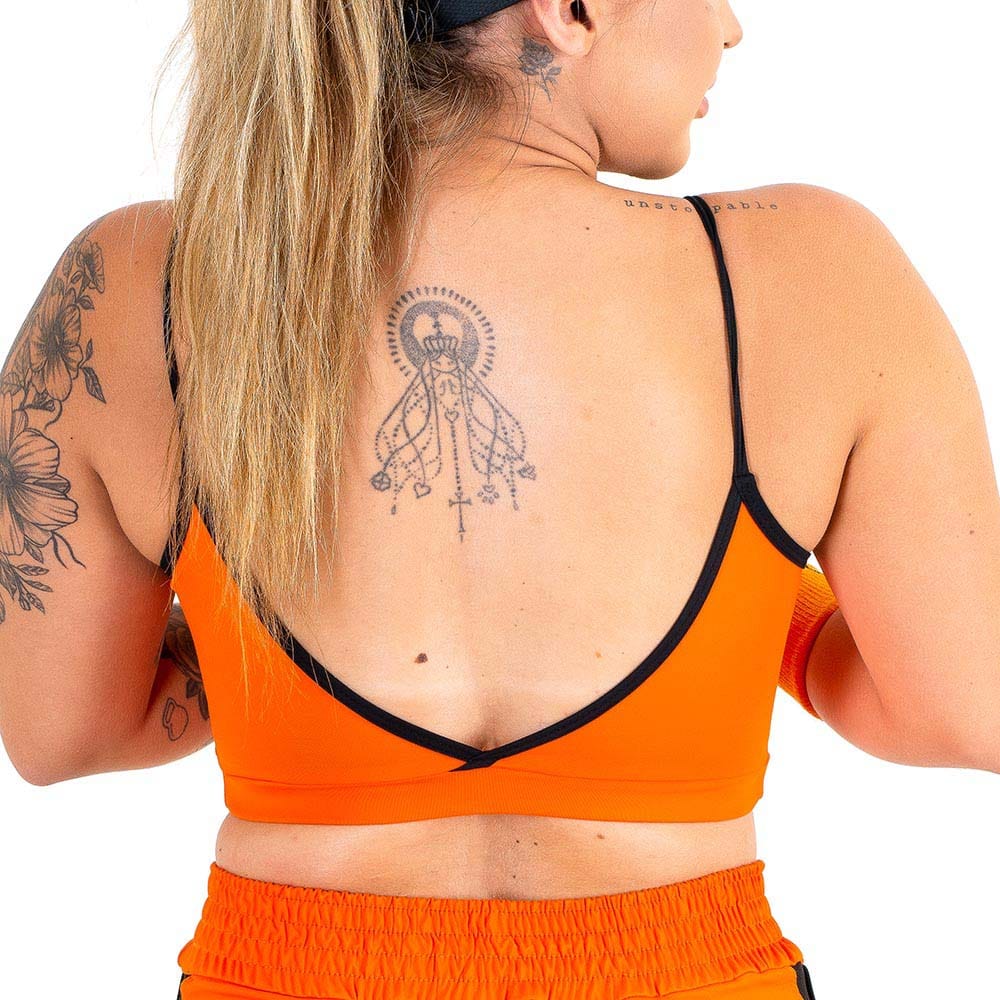 Top Alça Zeiq Laranja e Preto