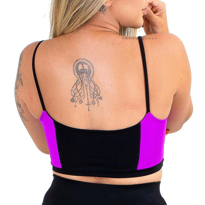 Top Alça Zeiq Preto e Roxo
