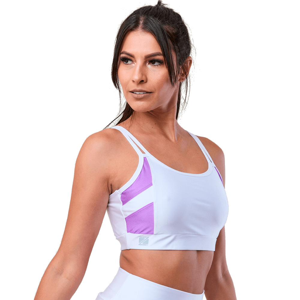 Top Listrado Zeiq Branco e Roxo