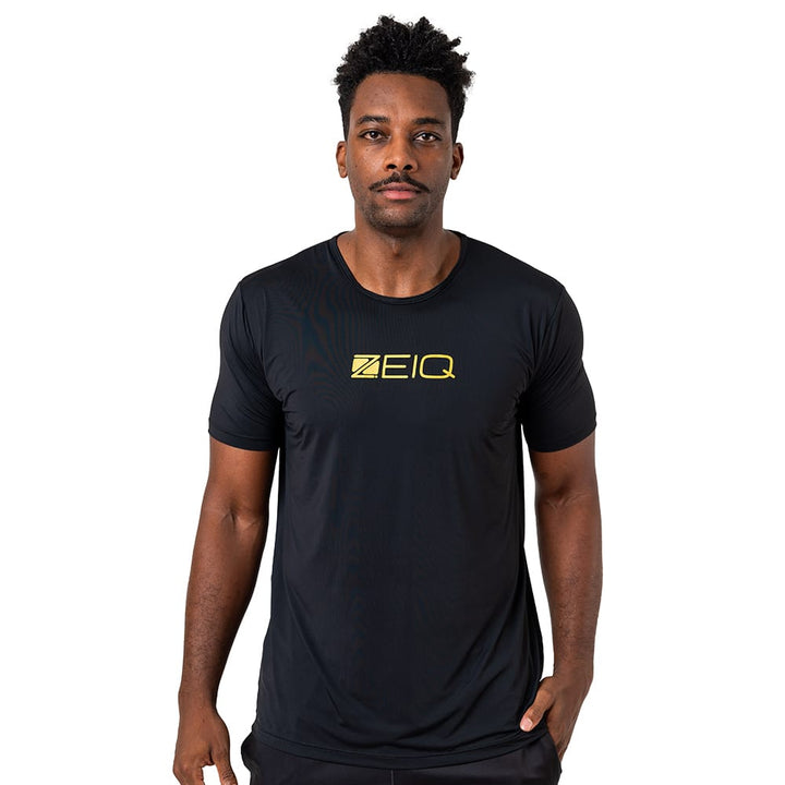 Camiseta Esportiva Slim Dry Zeiq Preta - Logo Dourado